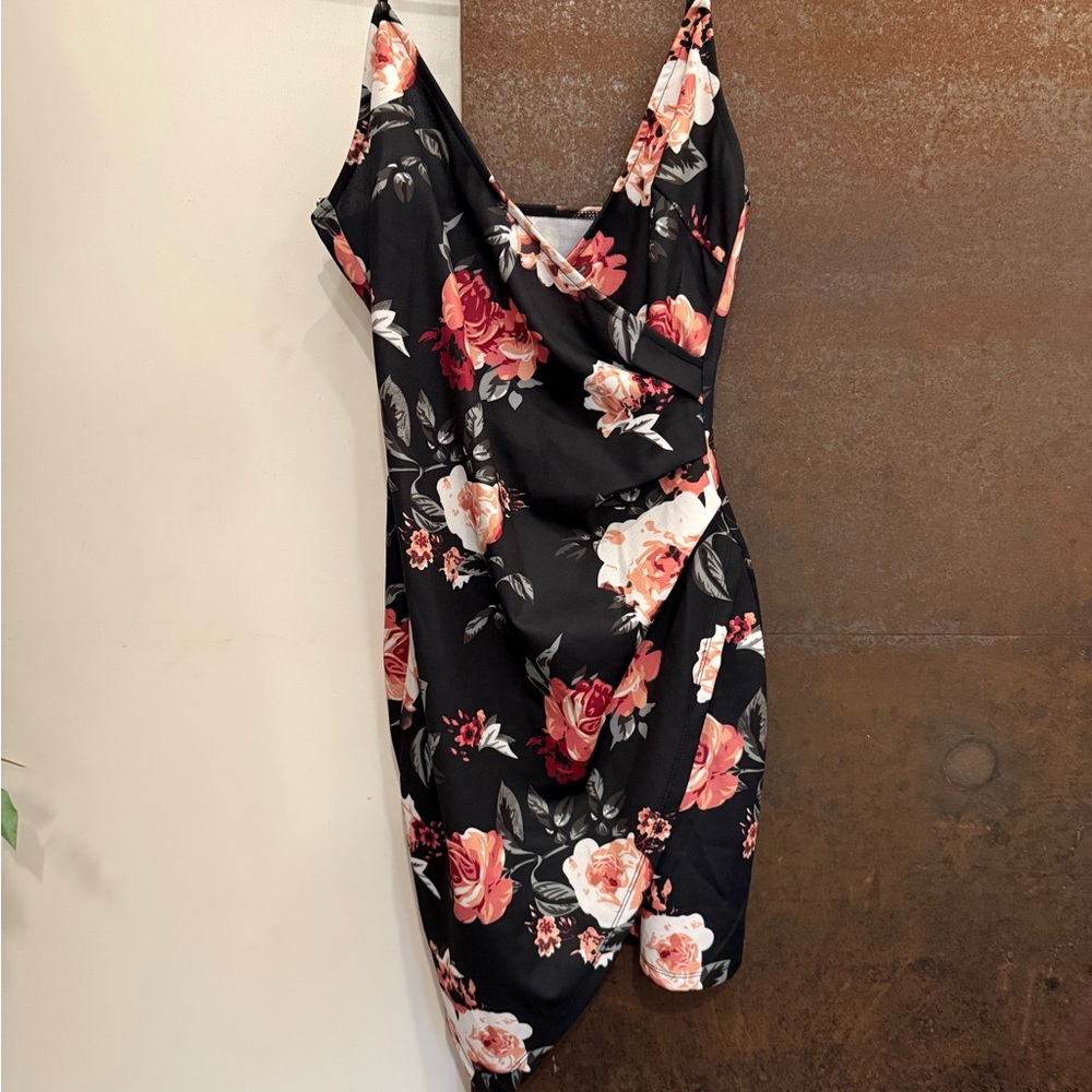 Floral Black Dress